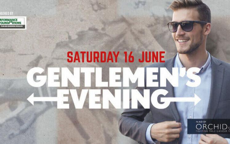 Promotional banner for Gentlemen's Evening.