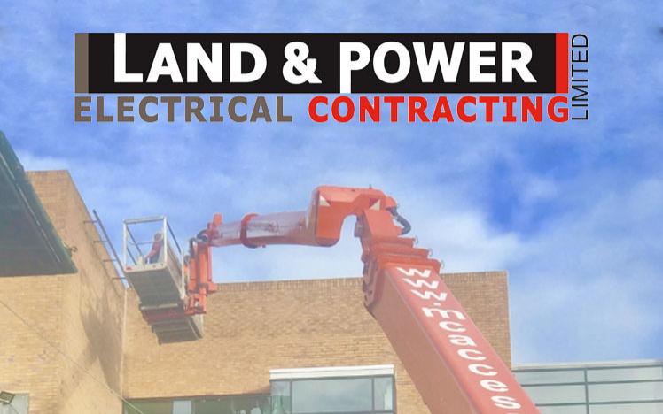 Promotional banner featuring logo for Land & Power company.