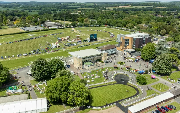 An aerial view of Fontwell Park and it's facilities