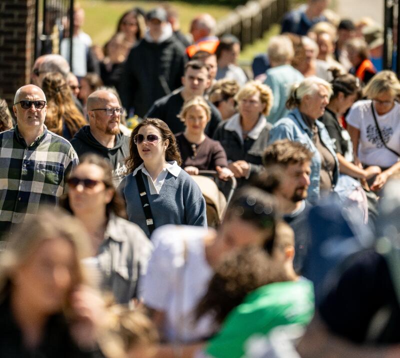 Race goers at Fontwell Park entering the racecourse for a race day