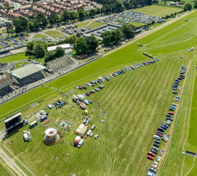 Aerial view of racecourse